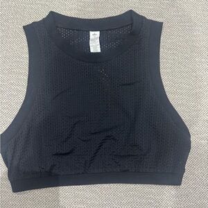 ALO Yoga Black Perforated Crop Top